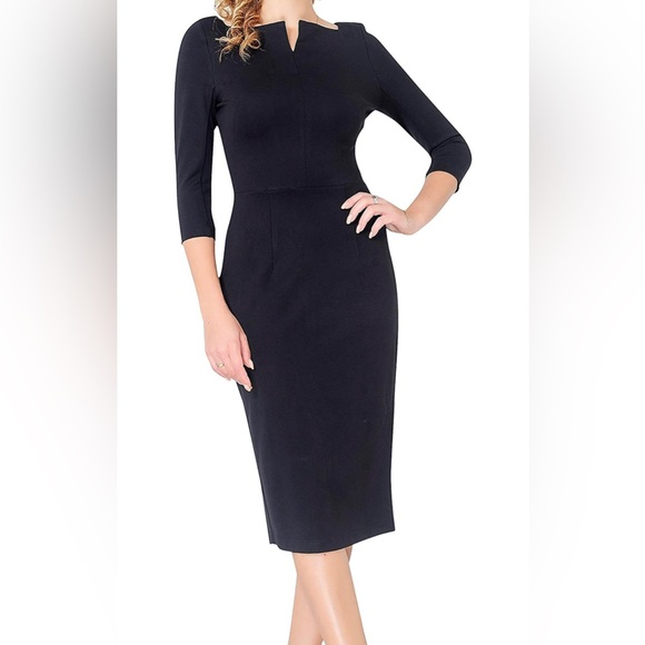 Mary Crafts Dresses & Skirts - Mary Crafts Black Midi Dress Classy Black Dress